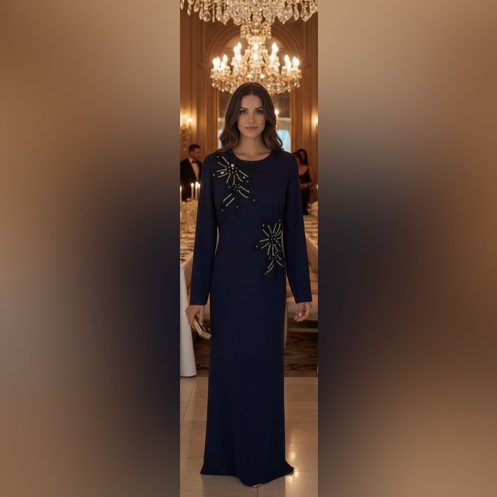 Purple Long sleeve purple formal prom long dress 10